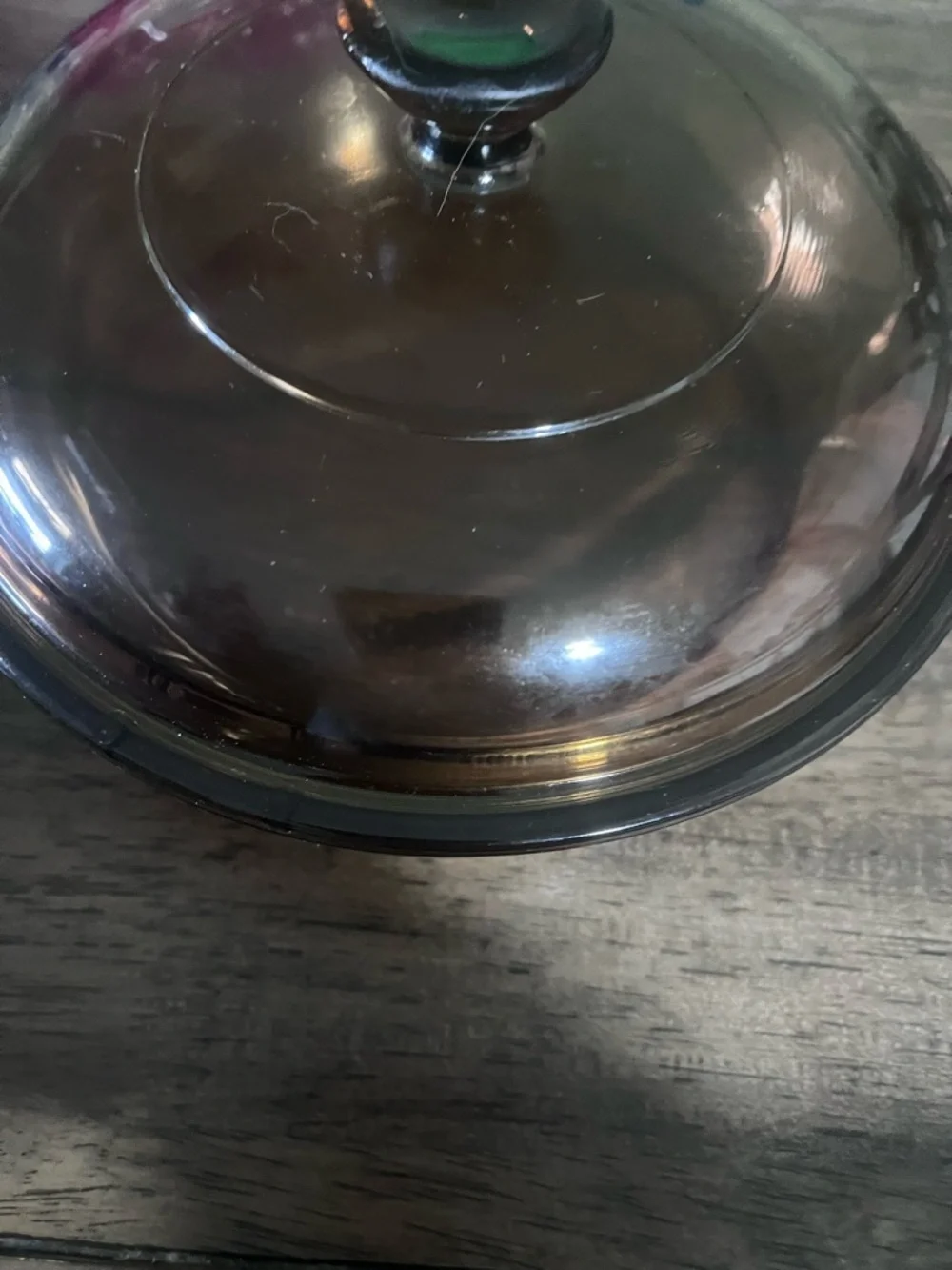 Vintage corning Vision Amber Glass Sauté Pan with Lid - Heat-Resistant Cookware